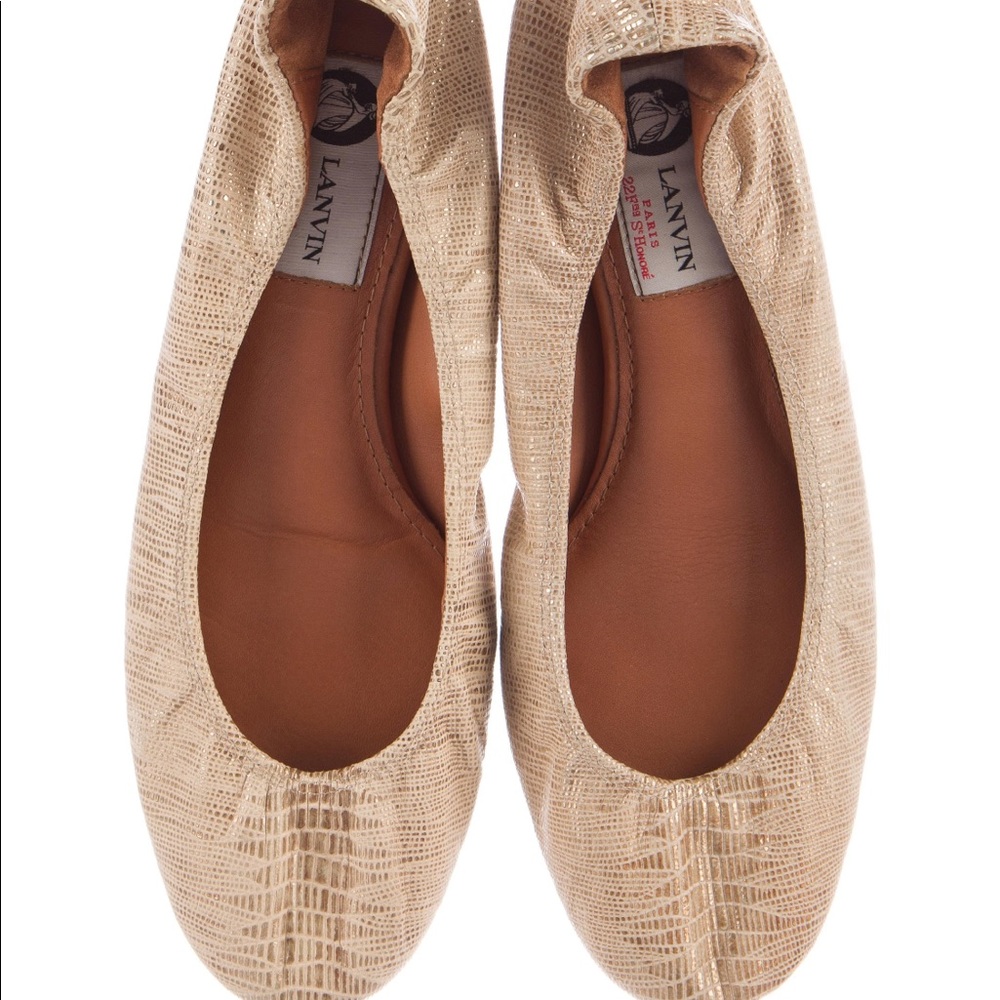 Lanvin creme & gold flats